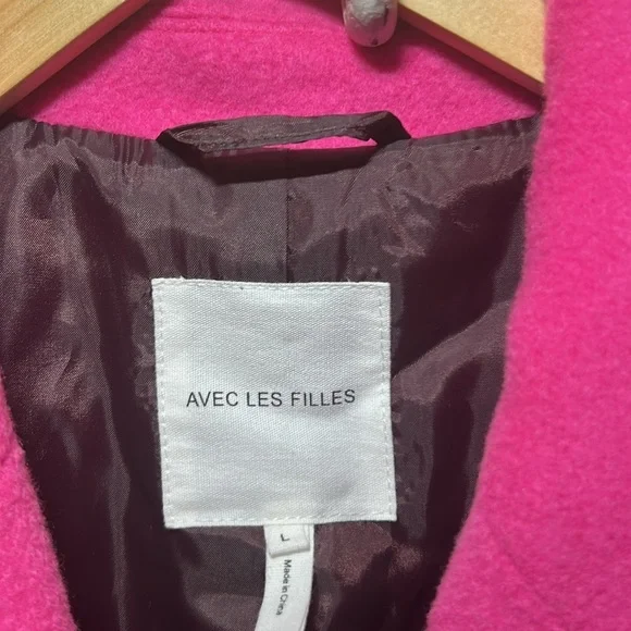 Avec Les Filles Longline Coat in Fuchsia Size Large NWOT - Picture 7 of 8